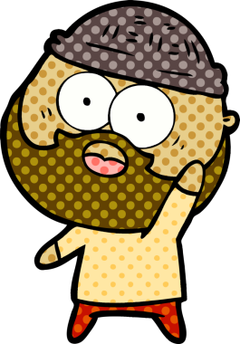 Çizgi film sakallı adam bir insan tarafından çizilmiş.