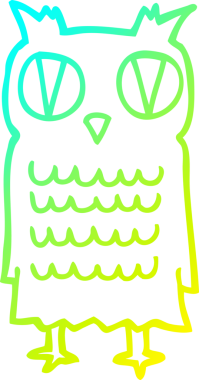 Bir insan tarafından çizilmiş bir baykuşun soğuk çizgi çizimi