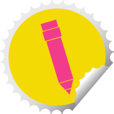 Bir insan tarafından çizilmiş dairesel soyma etiketi.