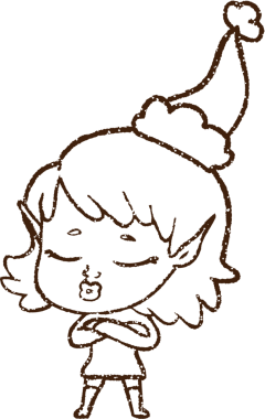 Noel Elf Kömürü Bir insan tarafından çizilmiş