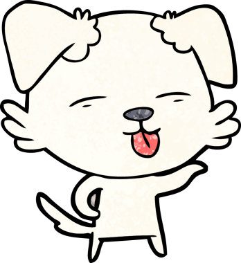 Bir insan tarafından çizilmiş bir çizgi film köpeği.