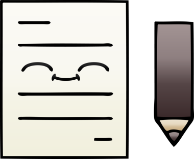 Bir insan tarafından çizilmiş bir test kağıdının gölgelenmiş karikatürü