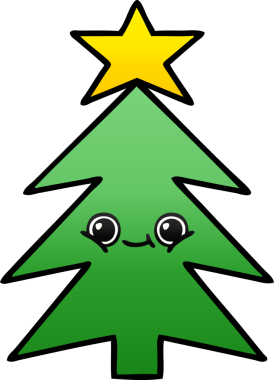 Bir insan tarafından çizilmiş bir noel ağacının gölgeli karikatürü.