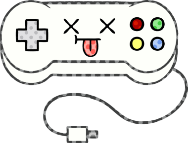 bir insan tarafından çizilmiş bir oyun denetleyicisinin çizgi roman tarzı