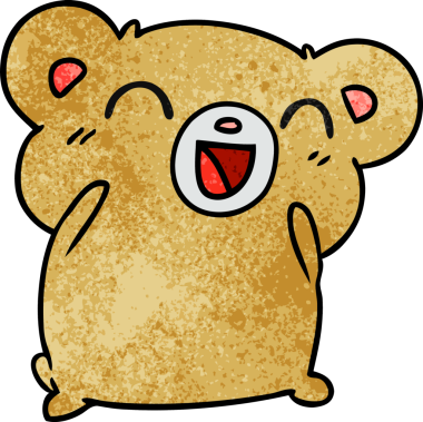 desenli çizgi film çizimi kawaii bir insan tarafından çizilmiş sevimli oyuncak ayı