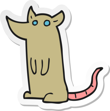 Bir insan tarafından çizilmiş çizgi film faresinin çıkartması.