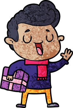 Bir insan tarafından çizilmiş mutlu çizgi film adamı.