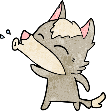 Bir insan tarafından çizilmiş uluyan kurt çizgi filmi.