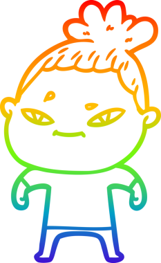 gökkuşağı gradyan çizimi bir insan tarafından çizilmiş bir karikatür kadın