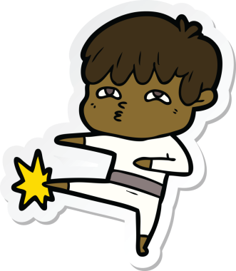 Bir insan tarafından çizilmiş garip bir adamın çıkartması.