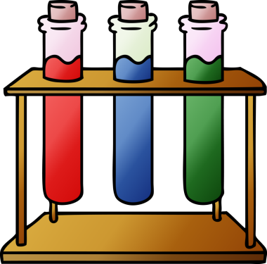 Bir insan tarafından çizilmiş bir bilim test tüpünün gradyan karikatürü.