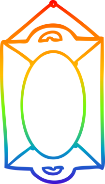 bir insan tarafından çizilmiş eski bir aynanın gökkuşağı gradyanı çizimi