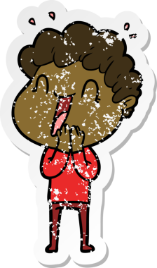 Bir insan tarafından çizilmiş mutlu bir adamın sıkıntılı çıkartması.