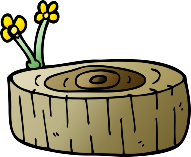 Bir insan tarafından çizilmiş karalama ağacı kütüğü.