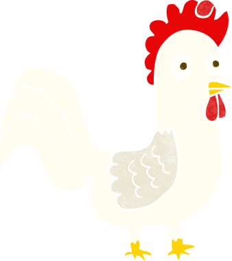 bir insan tarafından çizilmiş çizgi film horozu