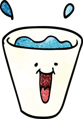 Bir insan tarafından çizilmiş mutlu içecekler.