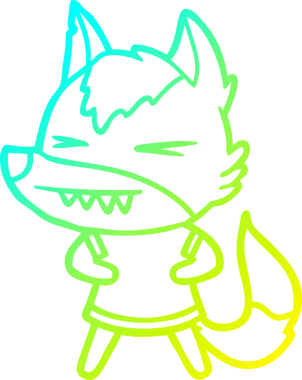 Bir insan tarafından çizilmiş kızgın bir kurt çizgi filmi.