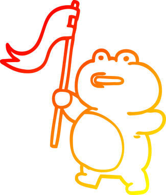 Bir insan tarafından çizilmiş bir kurbağanın sıcak çizgi çizimi