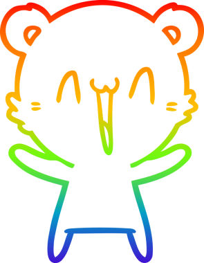 gökkuşağı gradyanı çizimi bir insan tarafından çizilmiş mutlu ayı karikatürü