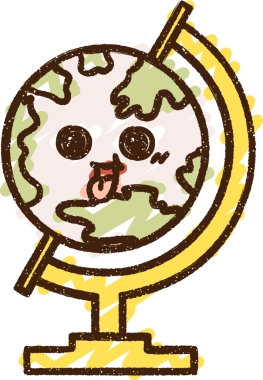 Bir insan tarafından çizilen Dünya Tebeşiri