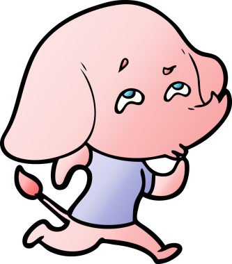 Bir insan tarafından çizilmiş karikatür fili