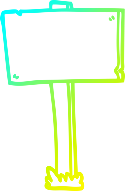 Bir insan tarafından çizilmiş bir çizgi tabelanın soğuk gradyan çizgisi.