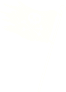 Bir insan tarafından çizilmiş Korsan Bayrağı Tebeşiri