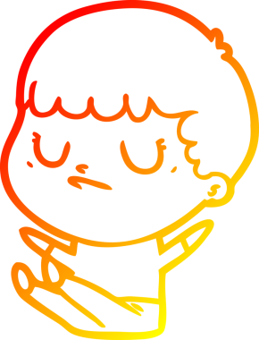 Bir insan tarafından çizilen huysuz bir çocuğun sıcak çizgi çizimi.