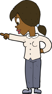 Bir insan tarafından çizilmiş karikatürist hevesli kadın.