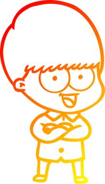 Bir insan tarafından çizilmiş mutlu çizgi film çocuğu çizimi.