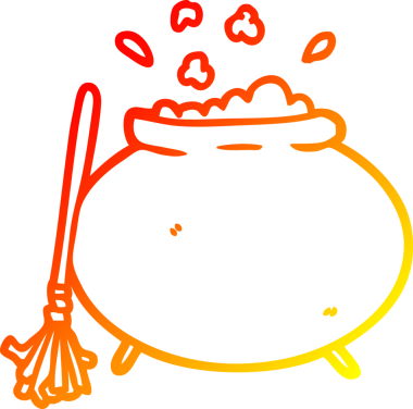 Bir insan tarafından çizilmiş bir çizgi film kazanı çizimi