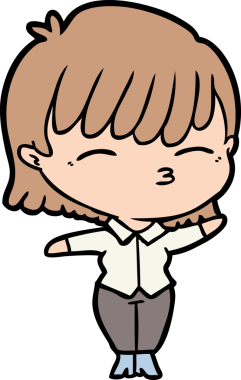 Bir insan tarafından çizilmiş karikatür kadın.