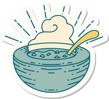 Bir insan tarafından çizilmiş bir çorba kasesinin çıkartması.