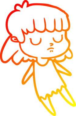 Bir insan tarafından çizilmiş bir çizgi film karakterinin sıcak çizgi çizimi