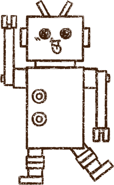 Bir insan tarafından çizilmiş Robot Dalgalanan Kömür Çizimi