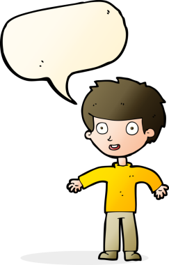 Bir insan tarafından çizilmiş konuşma balonlu mutlu adam çizgi filmi.