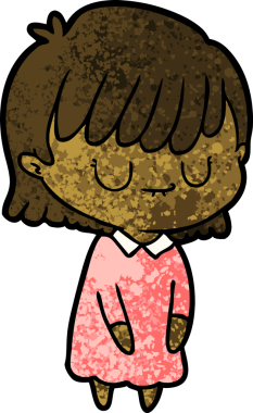 Bir insan tarafından çizilmiş karikatür kadın.