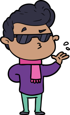 Bir insan tarafından çizilmiş havalı bir çizgi film.