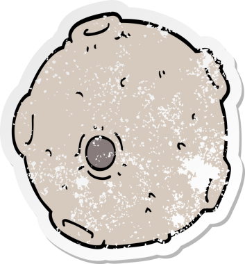 Bir insan tarafından çizilmiş karikatür ayının sıkıntılı çıkartması.