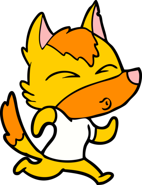 Bir insan tarafından çizilmiş tilki çizgi film karakteri