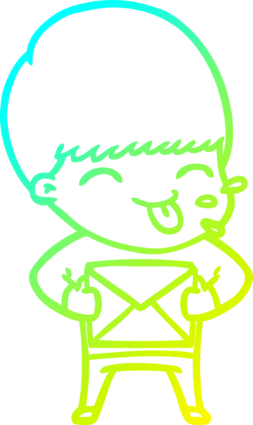 Bir insan tarafından çizilmiş mutlu çizgi film çocuğu çizimi.