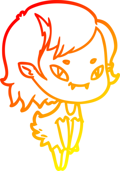 Bir insan tarafından çizilmiş, çizgi film karakteri, arkadaş canlısı vampir kız çizimi.