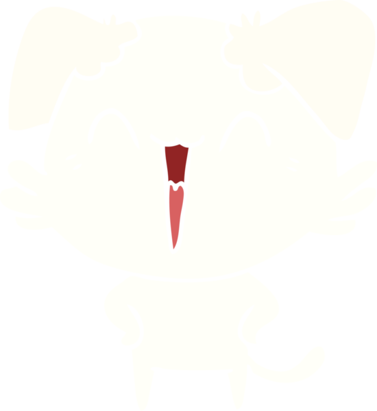 Mutlu küçük köpek düz renkli çizgi film bir insan tarafından çizildi.