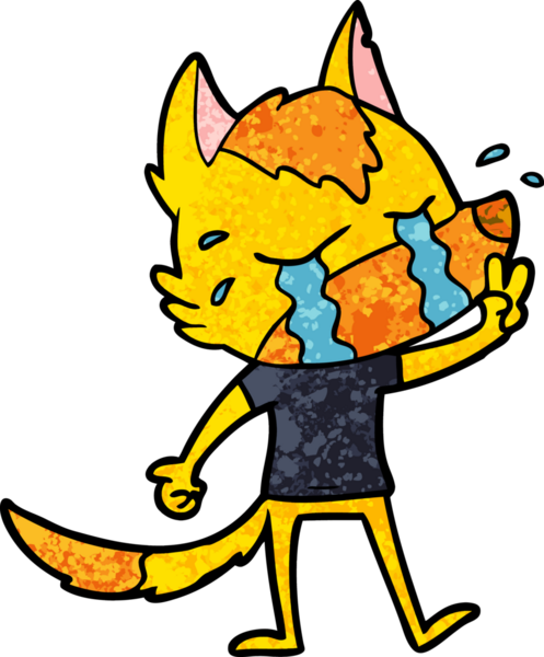 Bir insan tarafından çizilmiş tilki çizgi film karakteri