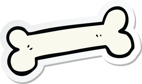 Bir insan tarafından çizilmiş bir karikatür kemiği çıkartması.