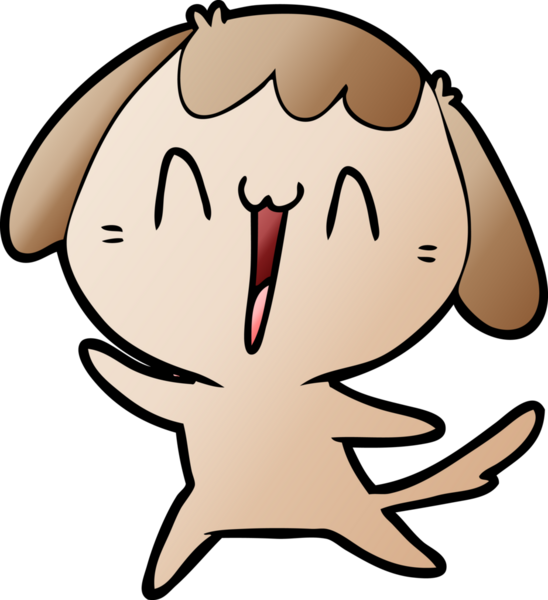 Bir insan tarafından çizilmiş şirin bir çizgi film köpeği.