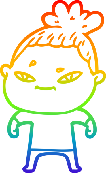 gökkuşağı gradyan çizimi bir insan tarafından çizilmiş bir karikatür kadın