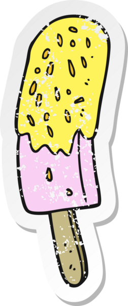 Bir insan tarafından çizilmiş buz lolipopunun gerilimli yapıştırması.