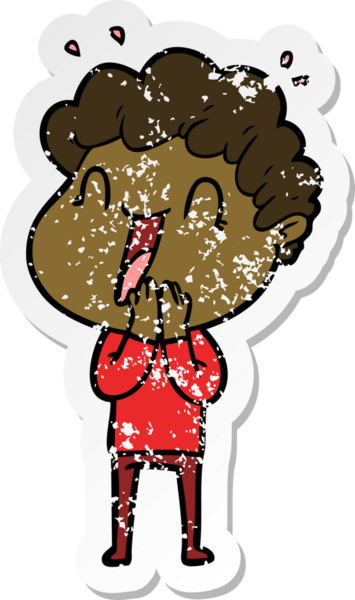 Bir insan tarafından çizilmiş mutlu bir adamın sıkıntılı çıkartması.