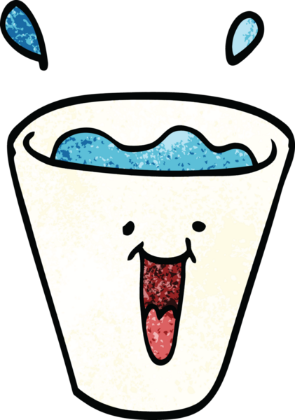 Bir insan tarafından çizilmiş mutlu içecekler.